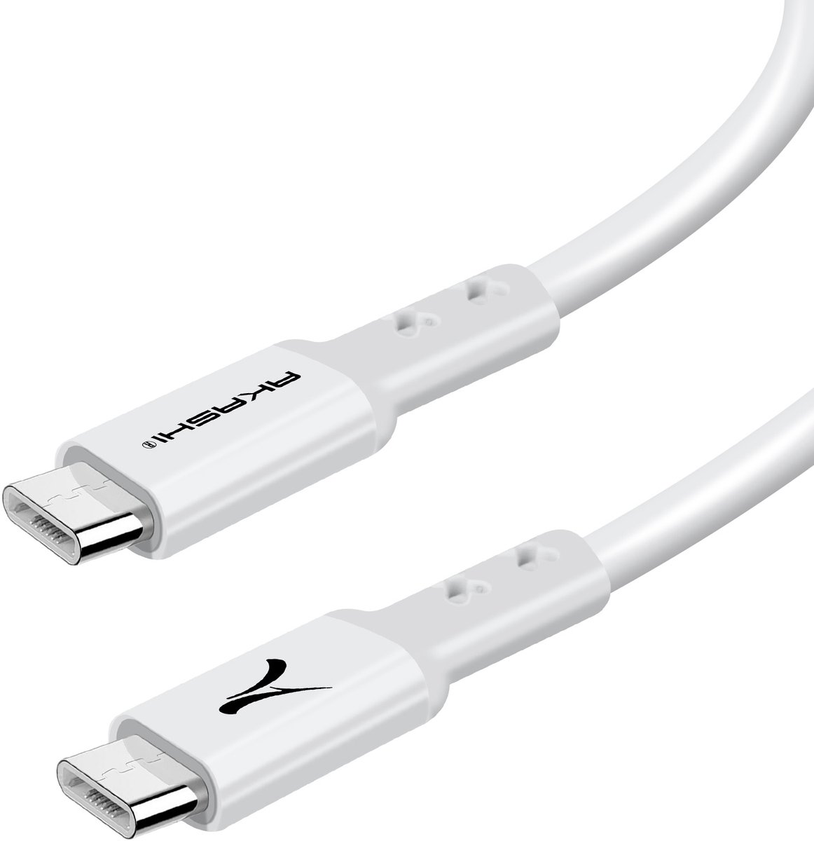 Akashi, USB-C naar USB-C Fast Charge 3A Synchro Charge kabel 1m, Zwart