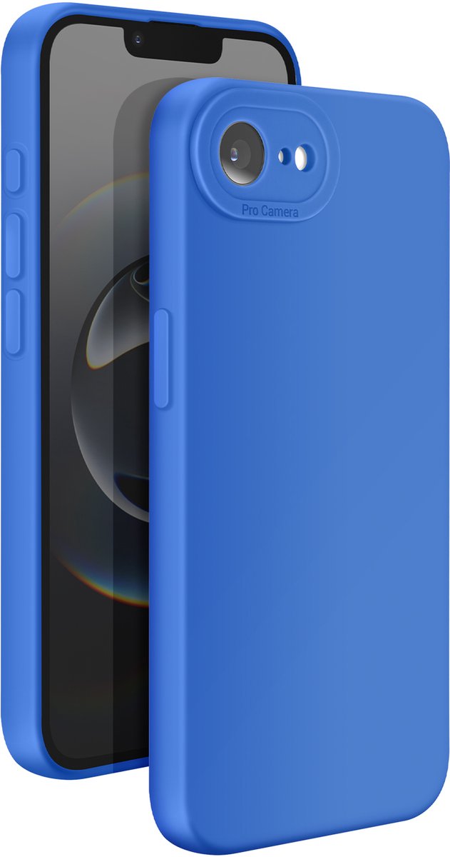 Avizar Beschermd Geschikt voor Apple iPhone 16e Silicone Glad Camera Blok, Blauw