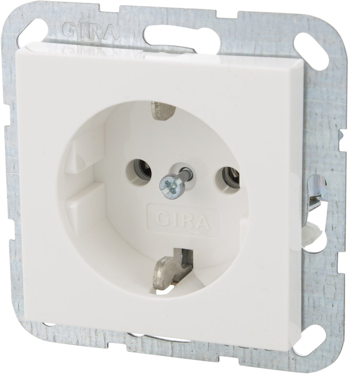 Gira system 55 contactdoos inbouw 1-voudig randaarde polarwit 66.051.42