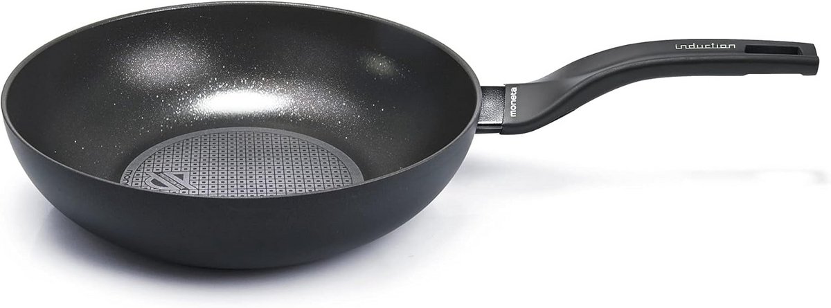 Wokpan 28 cm - Aluminium, Zwart en Geschikt voor Inductie