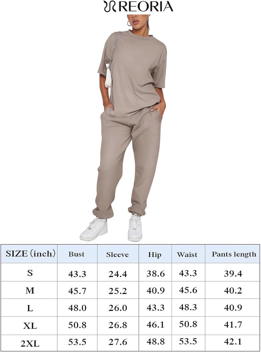 Dames katoenen loungekleding set met korte mouw tops en lange mouw joggers