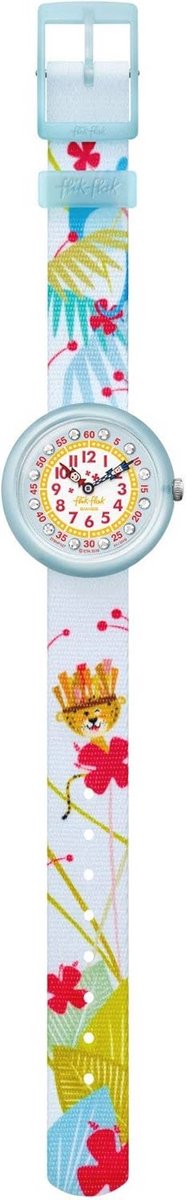 Jongens analoog kwartshorloge met textiel armband - blauw