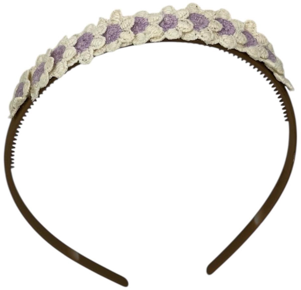 Diadeem - haarband - madeliefjes - lila - bloemen - bloemetjes