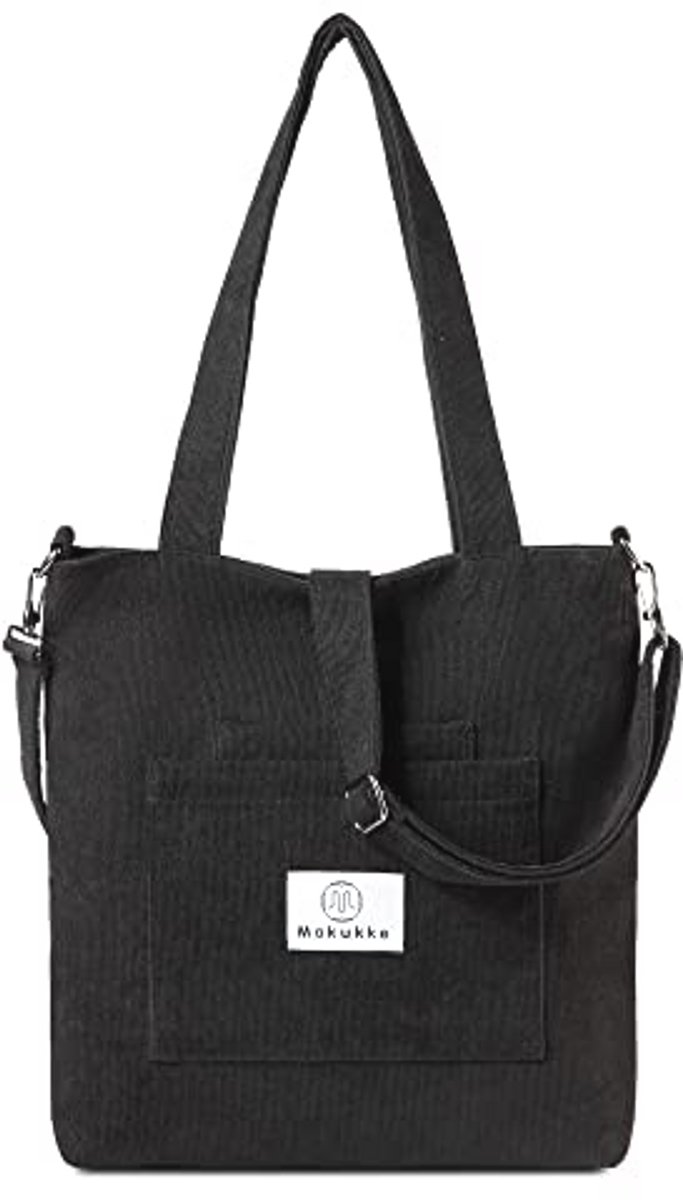 Dames Corduroy Schoudertas - Handtas voor School, Werk en Winkelen