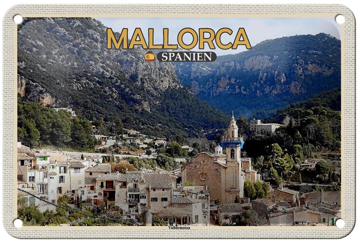 Blechschild Reise 18x12cm Mallorca Spanien Valldemossa Gemeinde