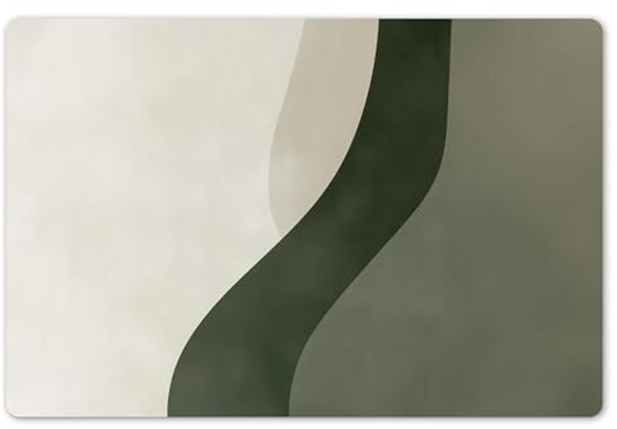 Wasbare Placemat Set van 6 - 45x30cm - Antislip - Modern Abstract - Groene Tafelonderleggers