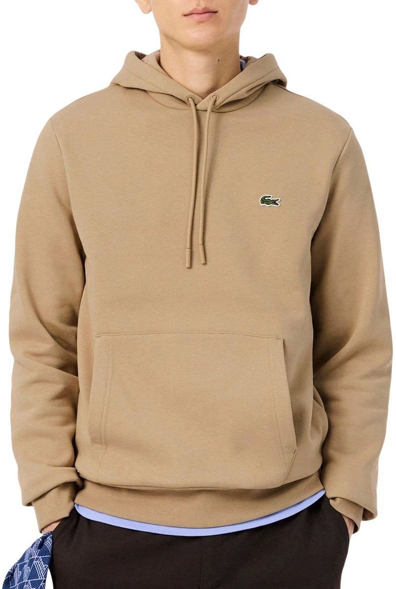 Lacoste Bio Cotton Fleece Hoodie Heren Beige