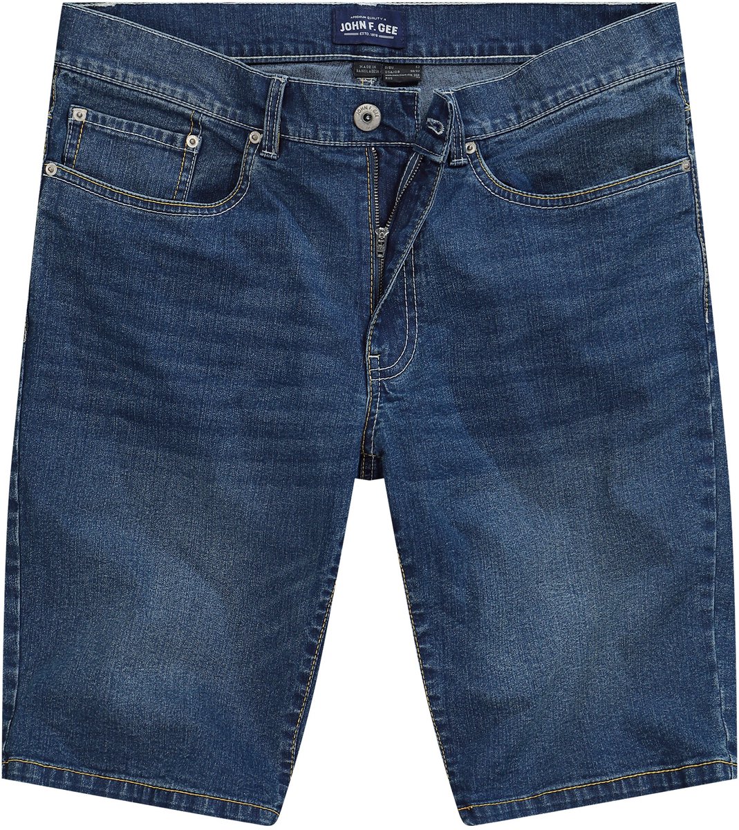 John F. Gee - Heren - Jeans-bermuda 5-pocket - Licht blauw denim - Maat 52