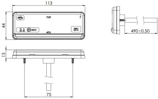 Feu de position latéral - Feu de gabarit Wit - 12/24 Volt - Horpol
