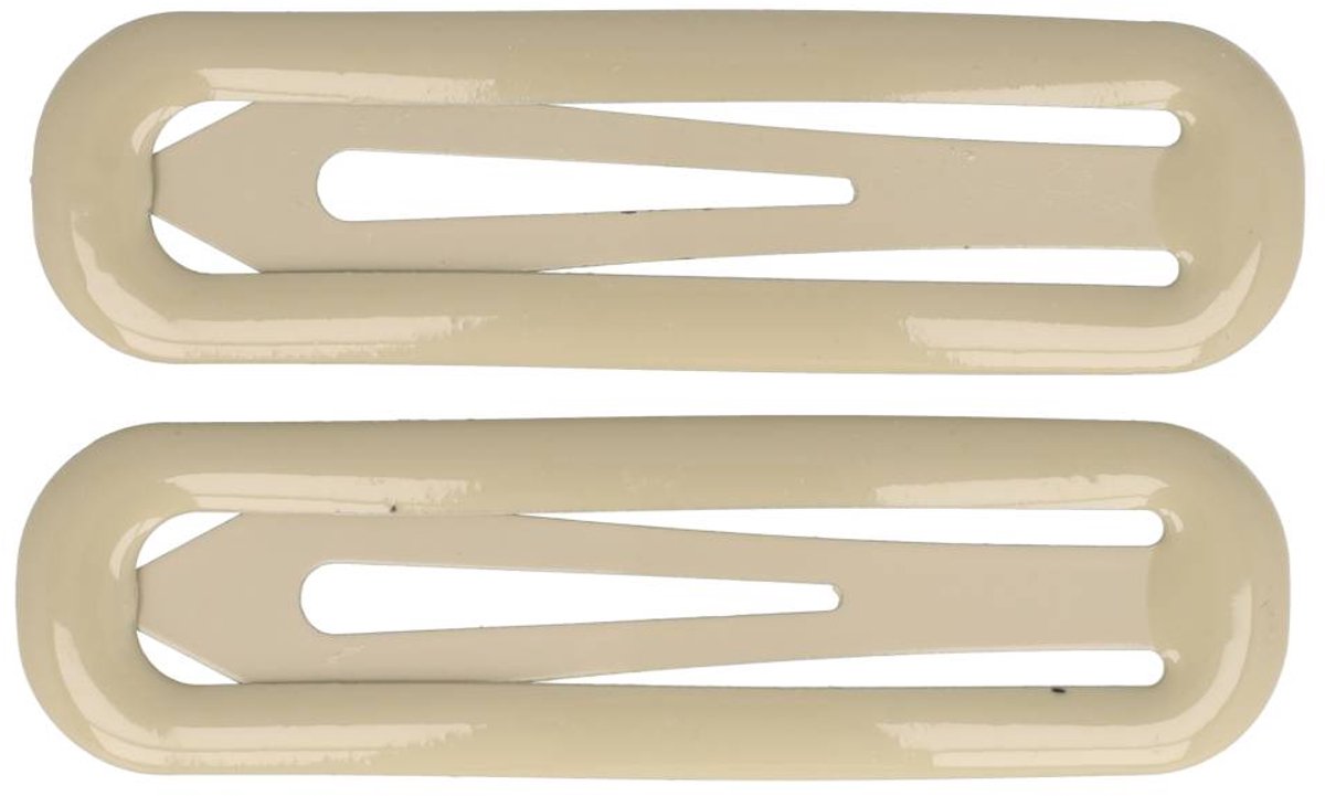 Haarsoires Haarspeld Klikklak 7cm - Epoxy - Creme - Set van 2 - Haarclip Speldjes - Makkelijk in Gebruik - Haaraccessoires voor Volwassenen & Kinderen - Hair Clip - Decoratieve Haaraccessoire