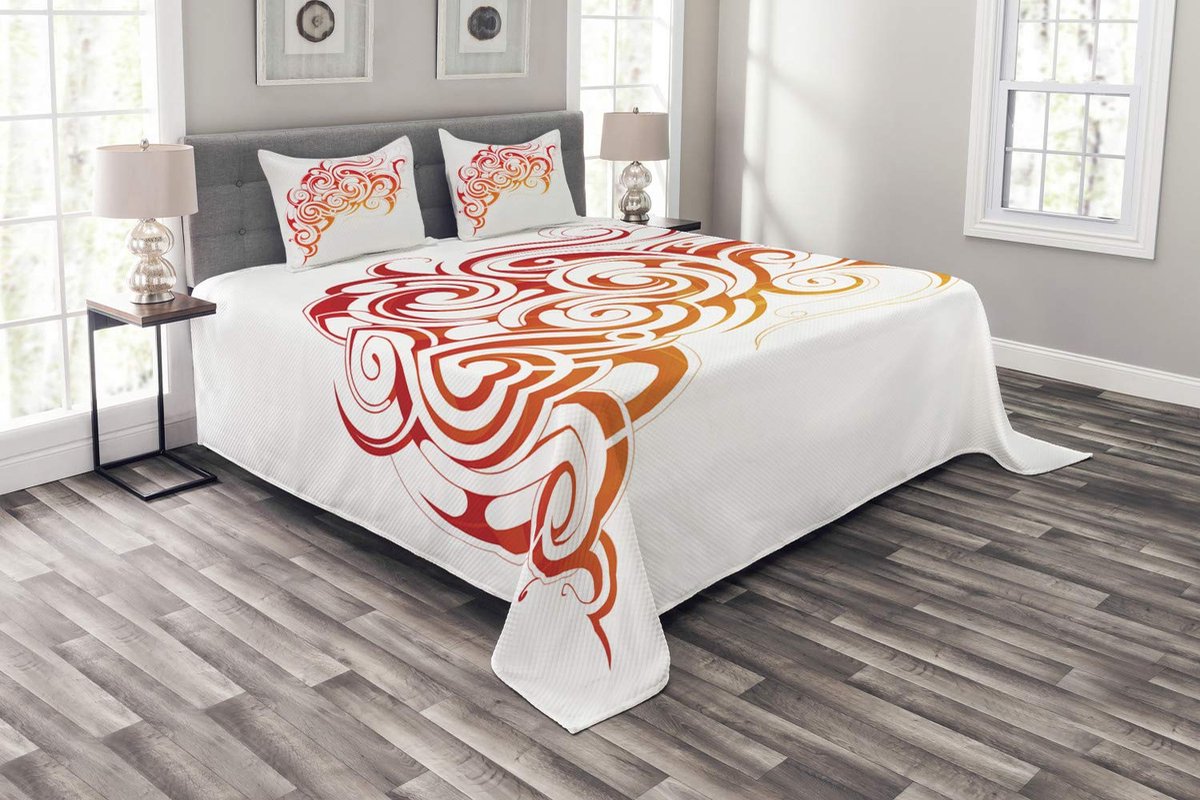 ABAKUHAUS Rauch – Sprei-Set 220x220 cm – Oranje Abstract