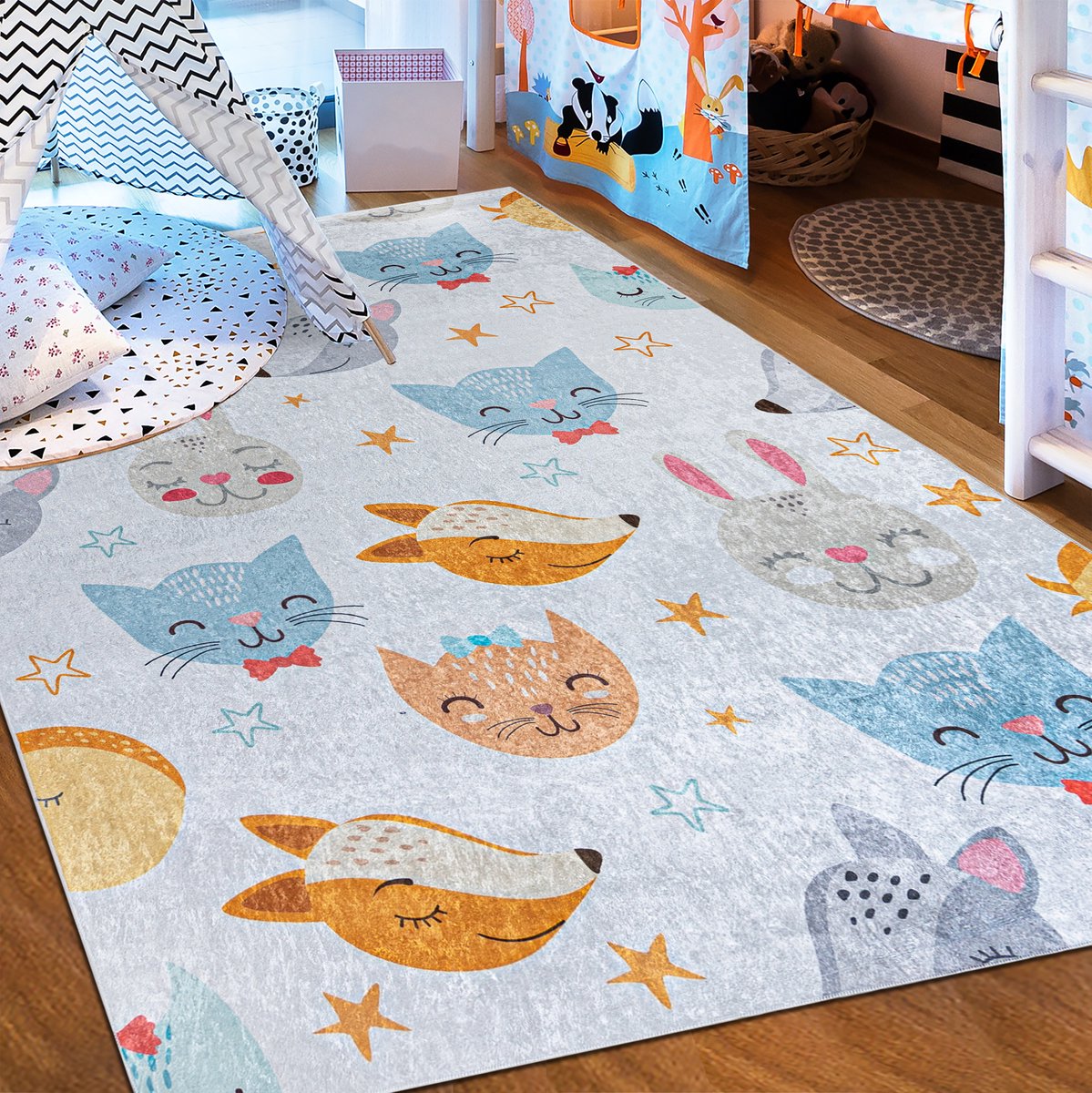 Kleed Kinderkamer 160x230cm - Vrolijke Dierenprint