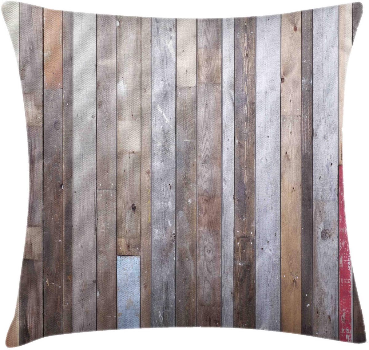 ABAKUHAUS Kussenhoes – Rustiek Houtpatroon – Dubbelzijdig 45x45 cm Bruin