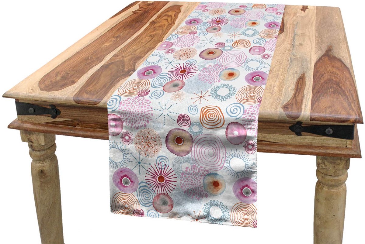 ABAKUHAUS Run_68304 – tafelrunner 40x225 cm – dahlia-motief, veelkleurig