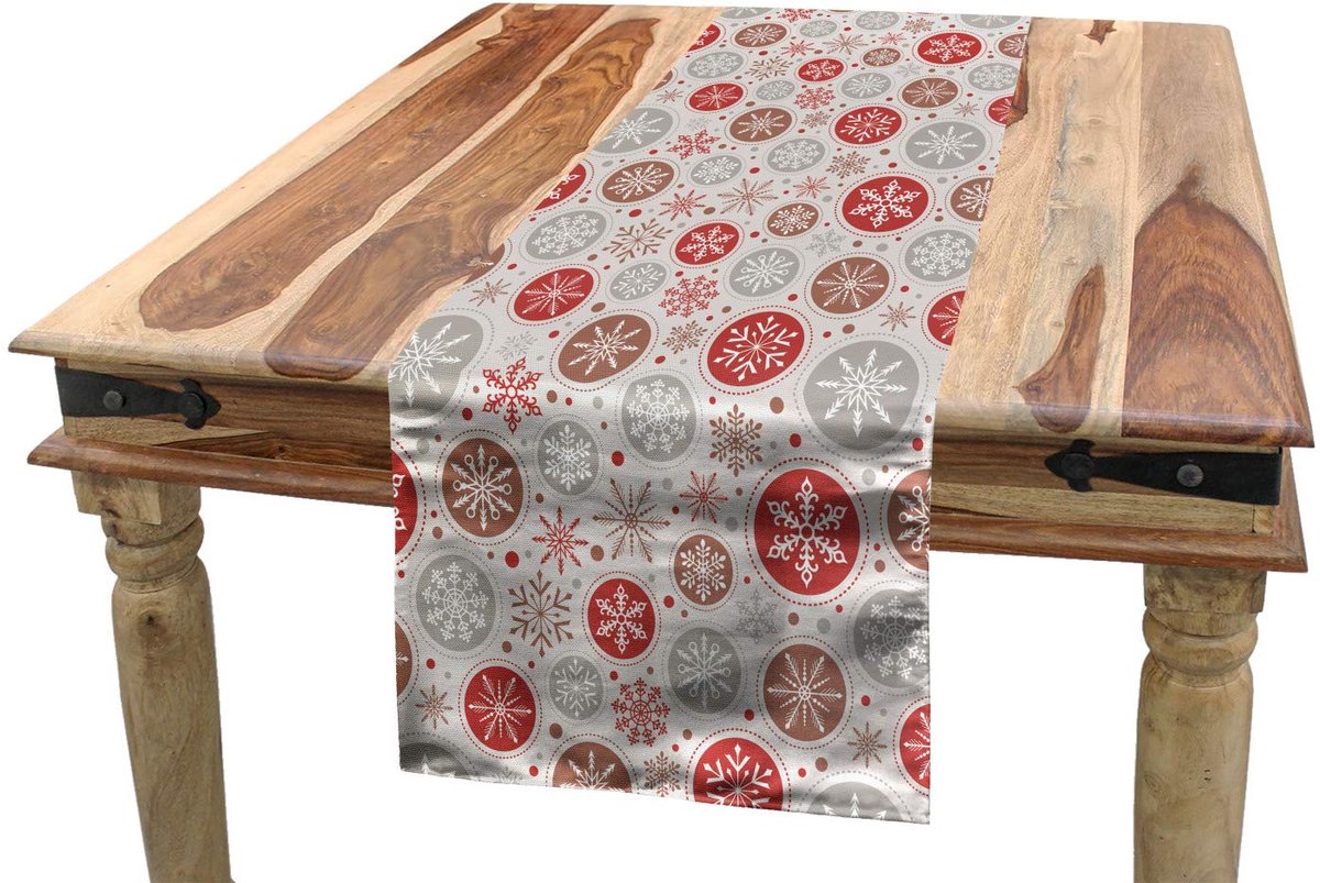 ABAKUHAUS Tafelloper – Sneeuwvlokontwerp – 40×225 cm
