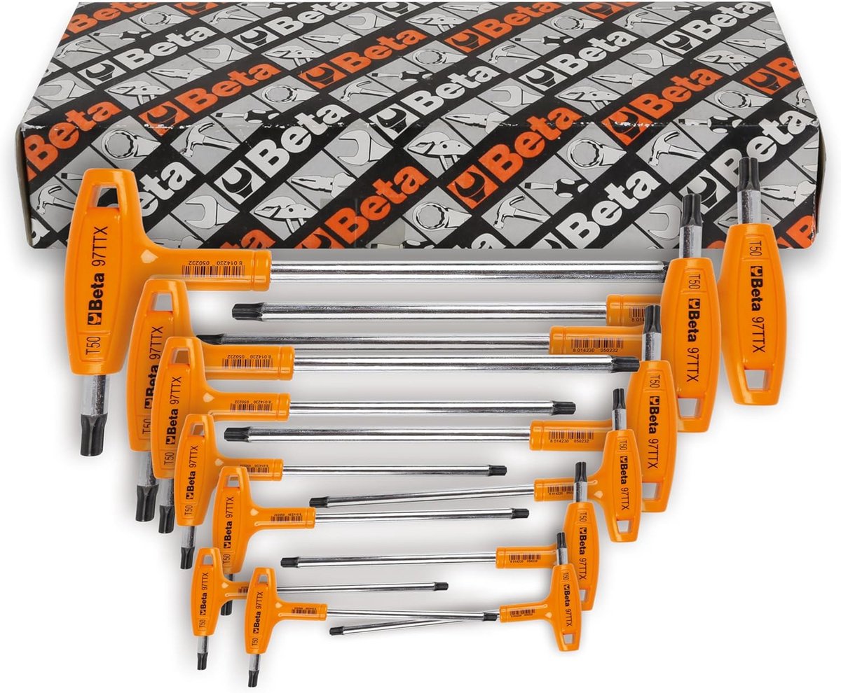 Inbussleutelset 13-delig met handvat voor Torx-schroeven