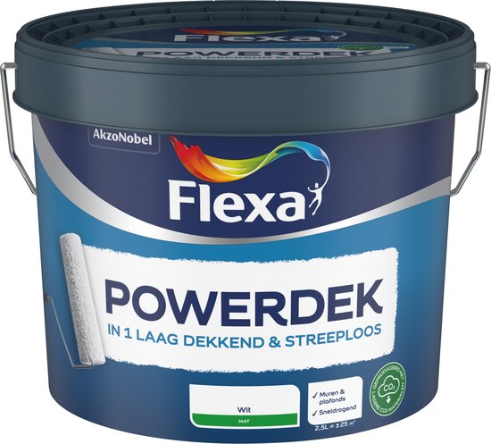 Flexa - Powerdek Muren & Plafonds - Wit - 2,5 L