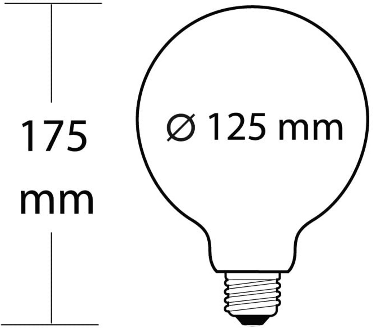 Dimbare LED Vintage Lamp E27 G125 4W 1800K - Flikkervrij en Energiezuinig