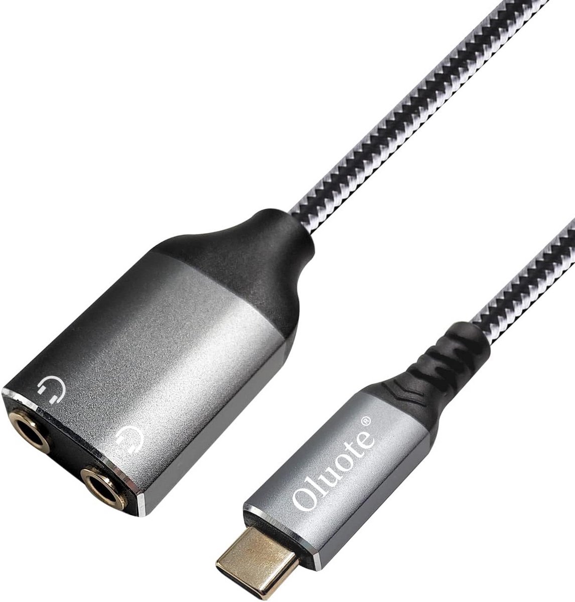USB C naar 3,5 mm hoofdtelefoon splitter - Dual jack audio-adapter