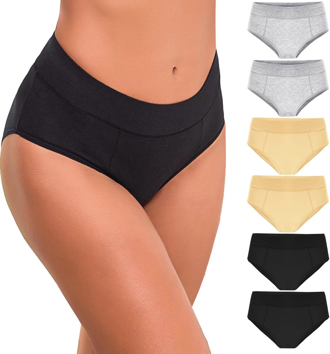 Dames Slips Katoen Middelhoge Taille Ondergoed Multipack