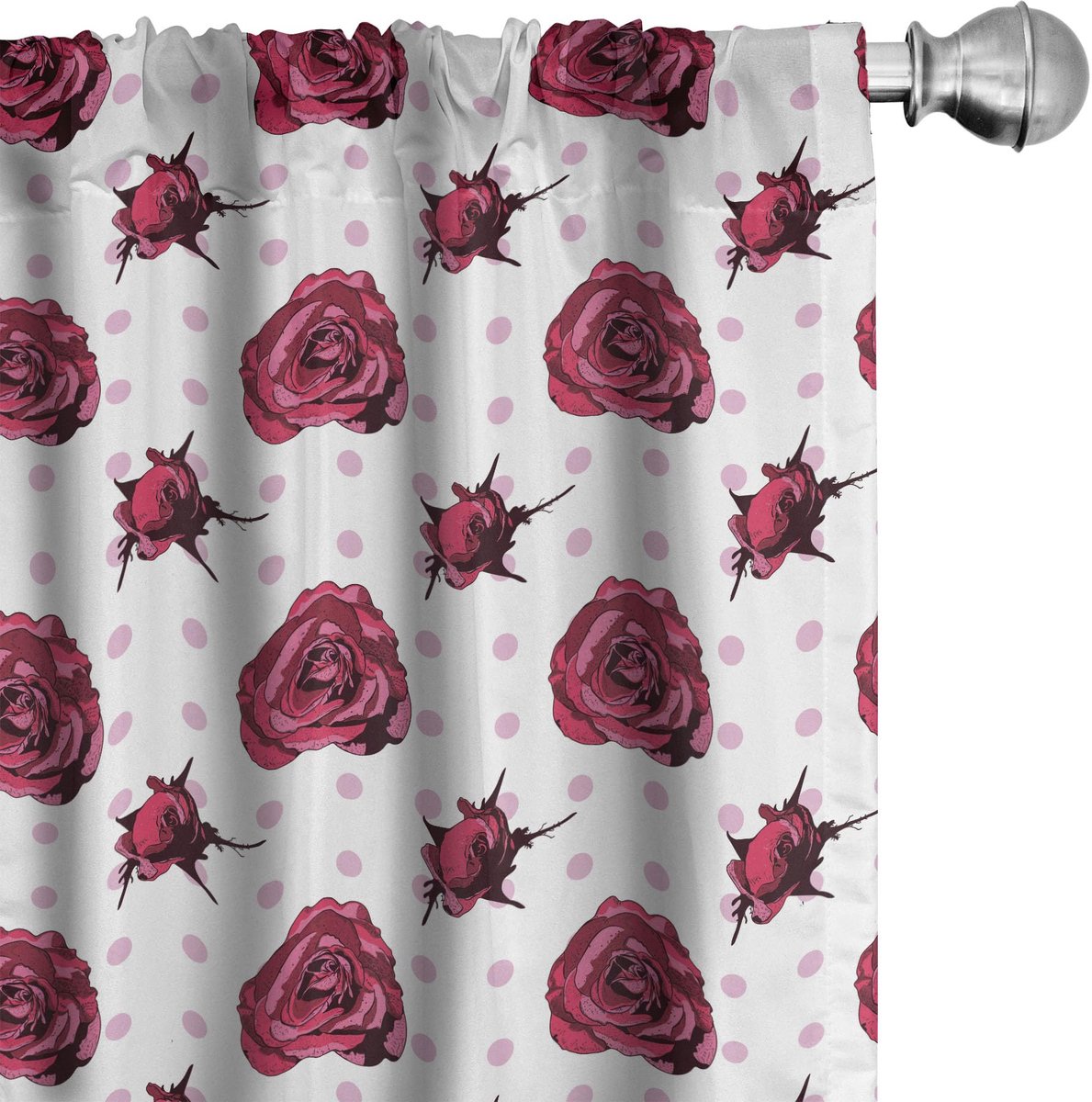 ABAKUHAUS Vintage Rose Voorhangen – 2x75x175 cm – Mikrofaser – Halfdonker