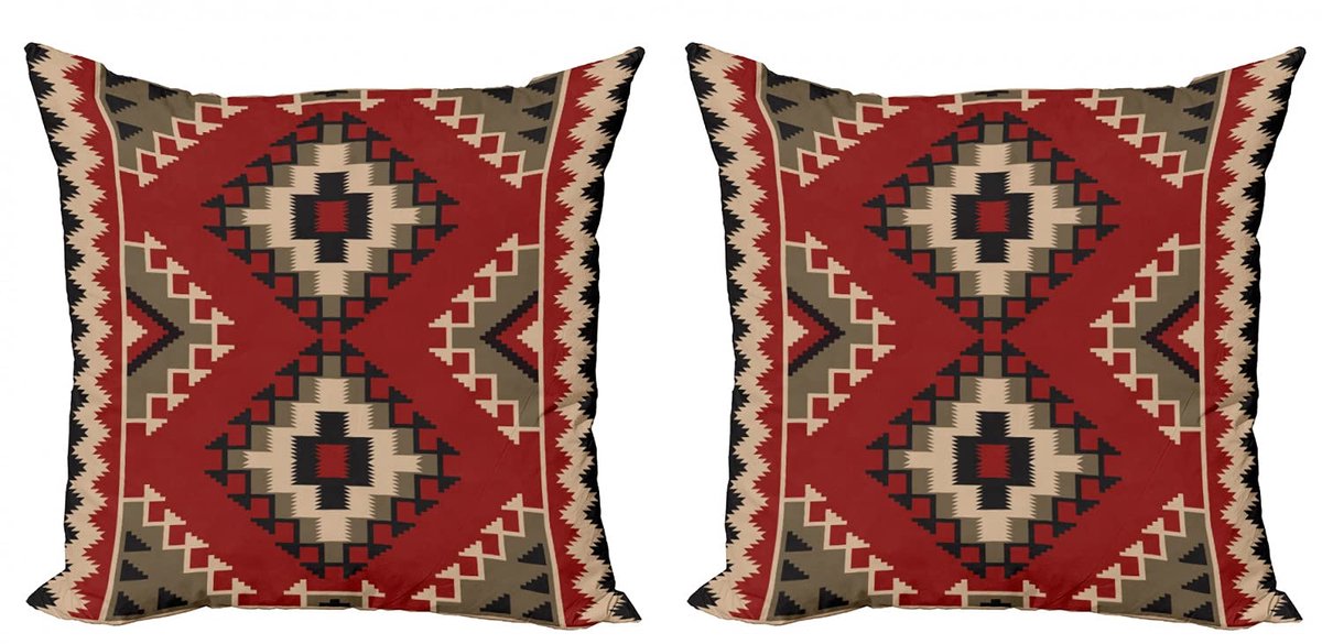 ABAKUHAUS Kussenhoes 40x40 cm – 2-pack – Dubbelzijdig bedrukt – Multicolor