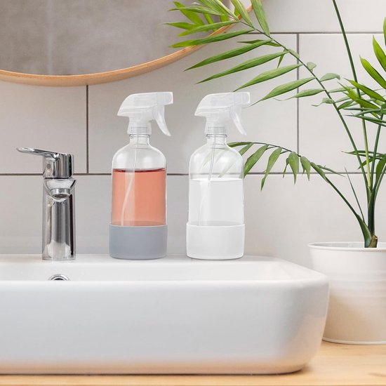 Set Van 2 Glazen Sproeiflessen 473 Ml Met Verstelbare Verstuiver Voor set-van-2-glazen-sproeiflessen-473-ml-met-verstelbare-verstuiver-voor