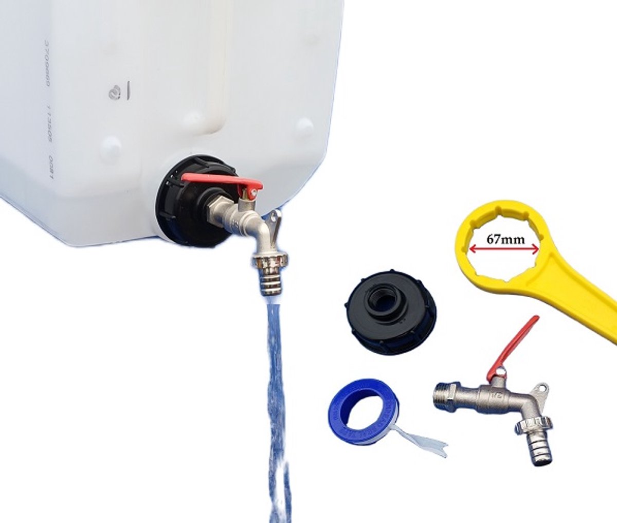 Kraan - IBC - Jerrycan - tap - schenkkan - vloeistof - tapkraan - afsluitkraan