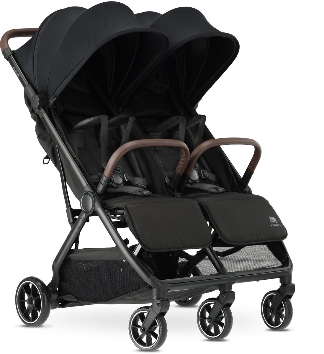 Deryan Luxe Rolo X2 V2 Dubbele Buggy - Duo Buggy - Zwart van Deryan