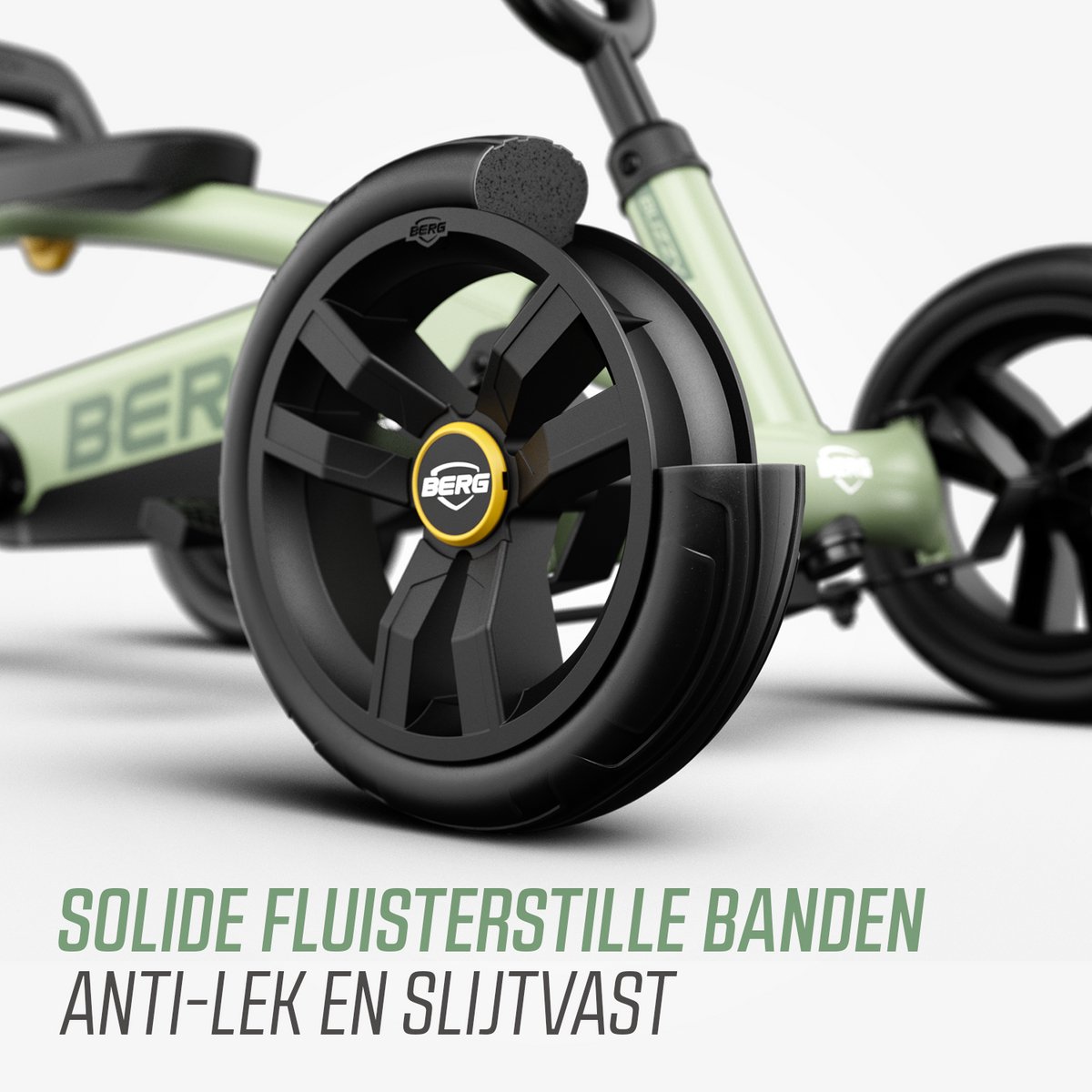 BERG Buzzy Green Skelter - 2+ jaar - Verstelbare Stoel - Anti-lek EVA banden - Veilige en Stabiele Wegligging - Groen — afbeelding 3