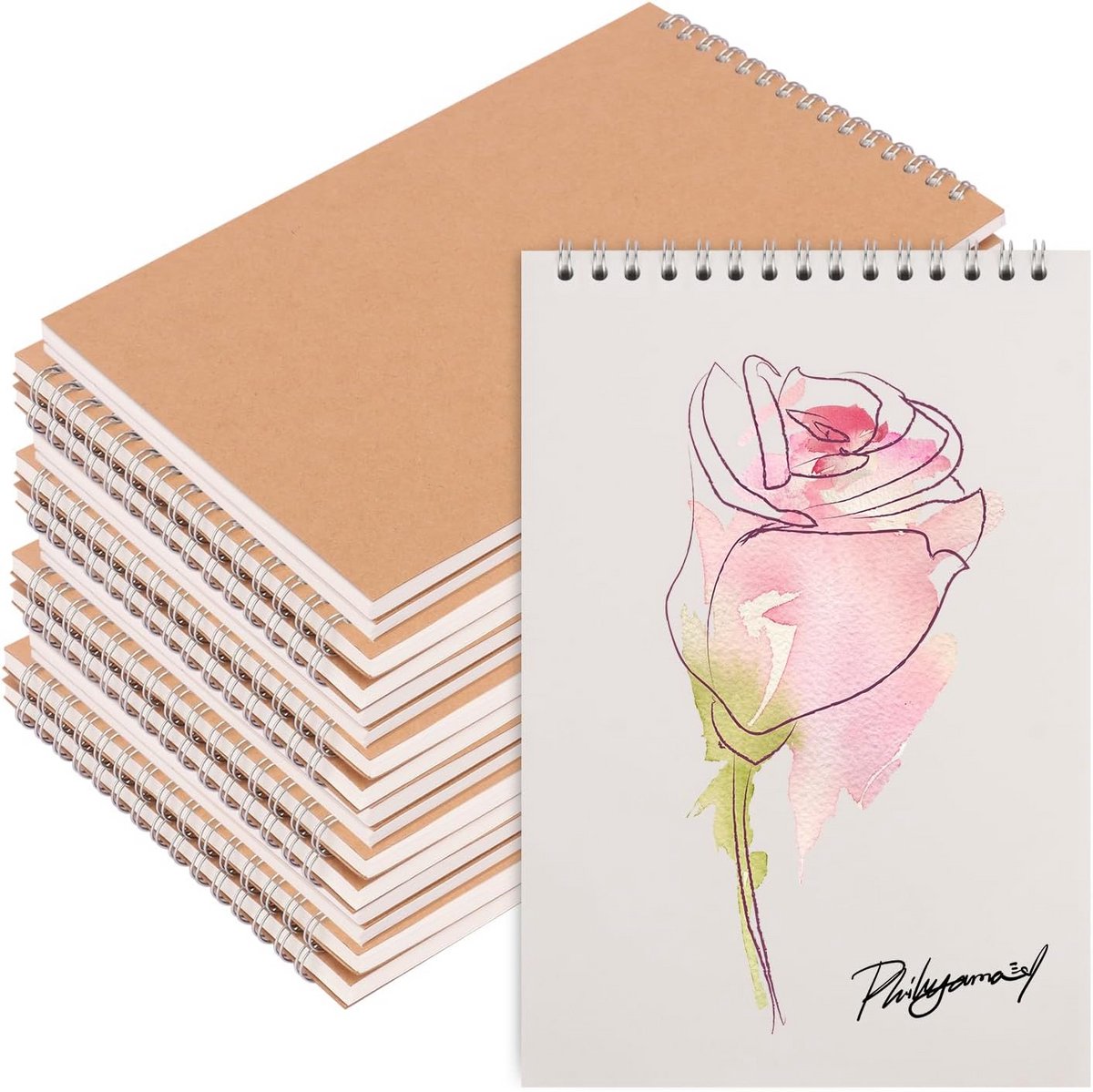 22x A5 Blanco Schetsboeken Set - Spiraalgebonden Tekenblokken Ongevoerd voor Tekenen en Journaling