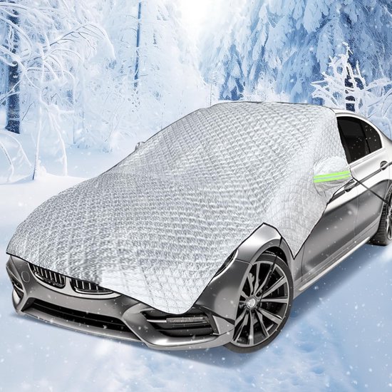 Couverture anti-gel pour voiture, protecteur de pare-brise d'hiver, housse de voiture pliable, protection contre la neige et le soleil, convient à la plupart des véhicules, 255 x 240 x 140 cm