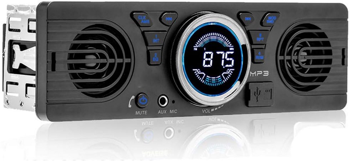 1DIN autoradio met Bluetooth, USB, FM en twee luidsprekers