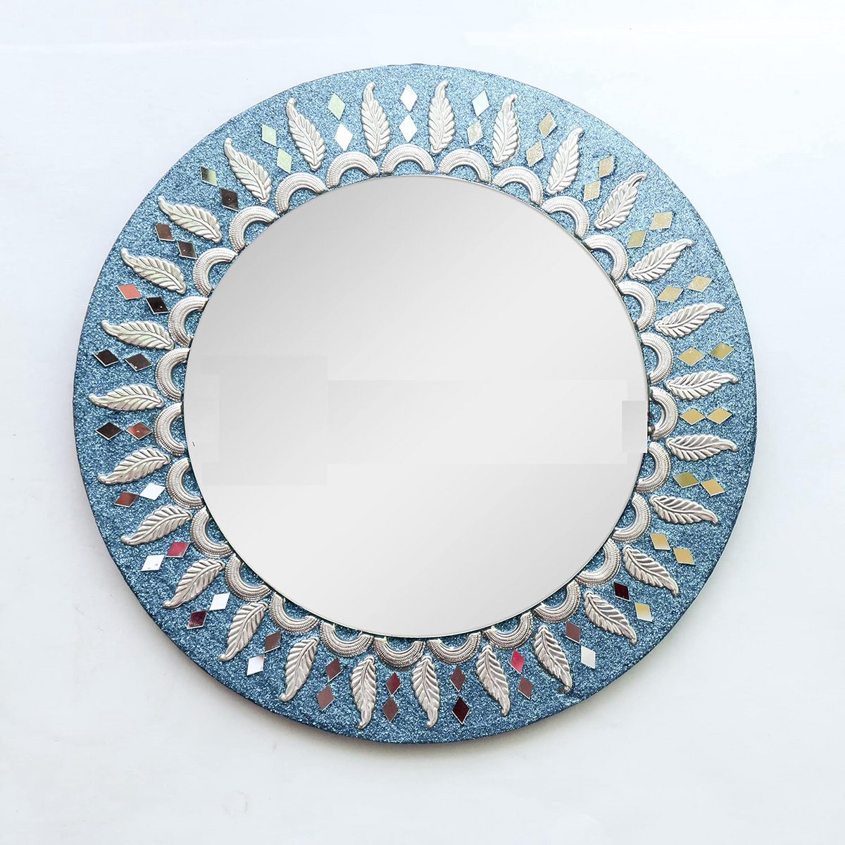 Ronde Houten Wandspiegel 30 cm - Rustieke Ø30cm Ronde Spiegel voor Badkamer, Hal, Woonkamer