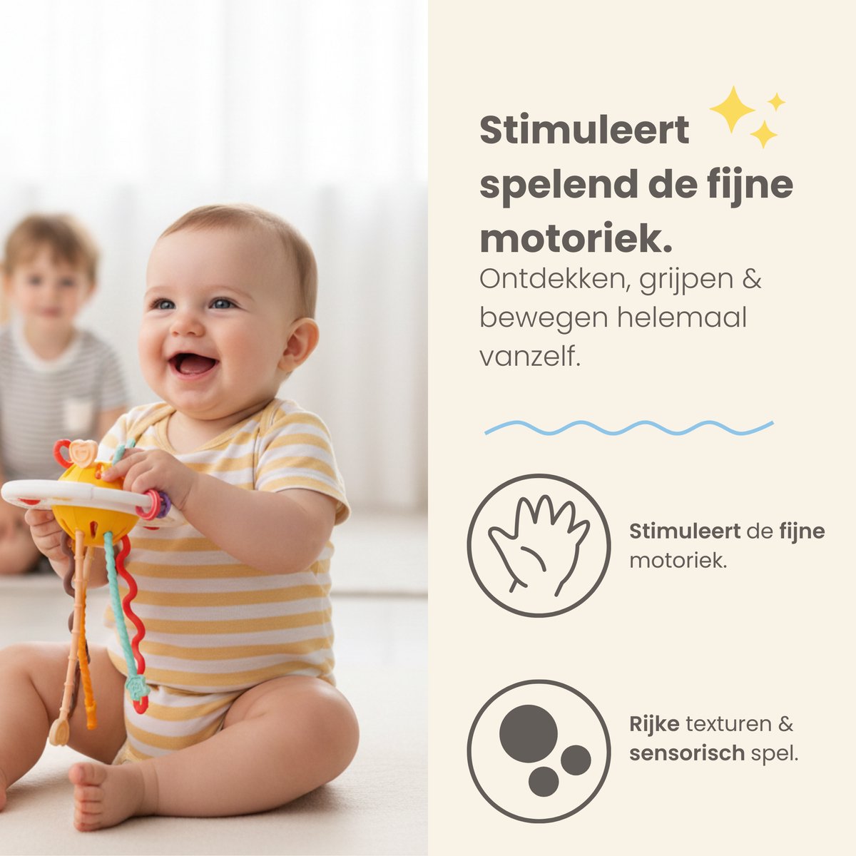 Bitey - Baby Speelgoed - Montessori - Ontwikkeling - Fijne Motoriek - Hoogwaardige Kwaliteit - Baby's - Speelgoed - UFO Speelgoed - Kraamcadeau - 3 tot 24 Maanden – foto 7