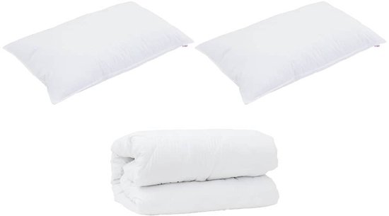 Dekbed met Kussens met kussen 3 st | Beddengoed Wit Microfiber en Dons