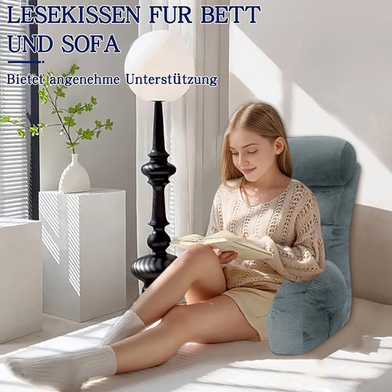 PandaHug Leeskussen voor bed, 2-in-1 taillesteunkussens