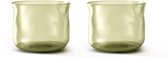 Paveau Swirl Moss - Ribbed Waterglazen - 2 Stuks - Duurzaam Borosilicaatglas
