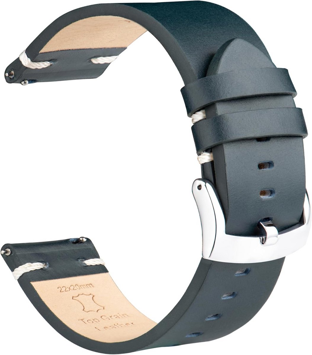 Leren Horlogeband Snel Verstelbaar 18mm 20mm 21mm 22mm Vintage Stijl voor Heren Dames