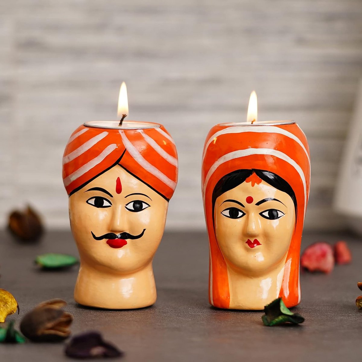 Handgemaakte Theelichthouder Rajasthani Stijl voor Woondecoratie en Feesten