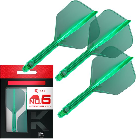 Target K-Flex Green NO6 - Dart Flights - Intermediate van Target — afbeelding 2