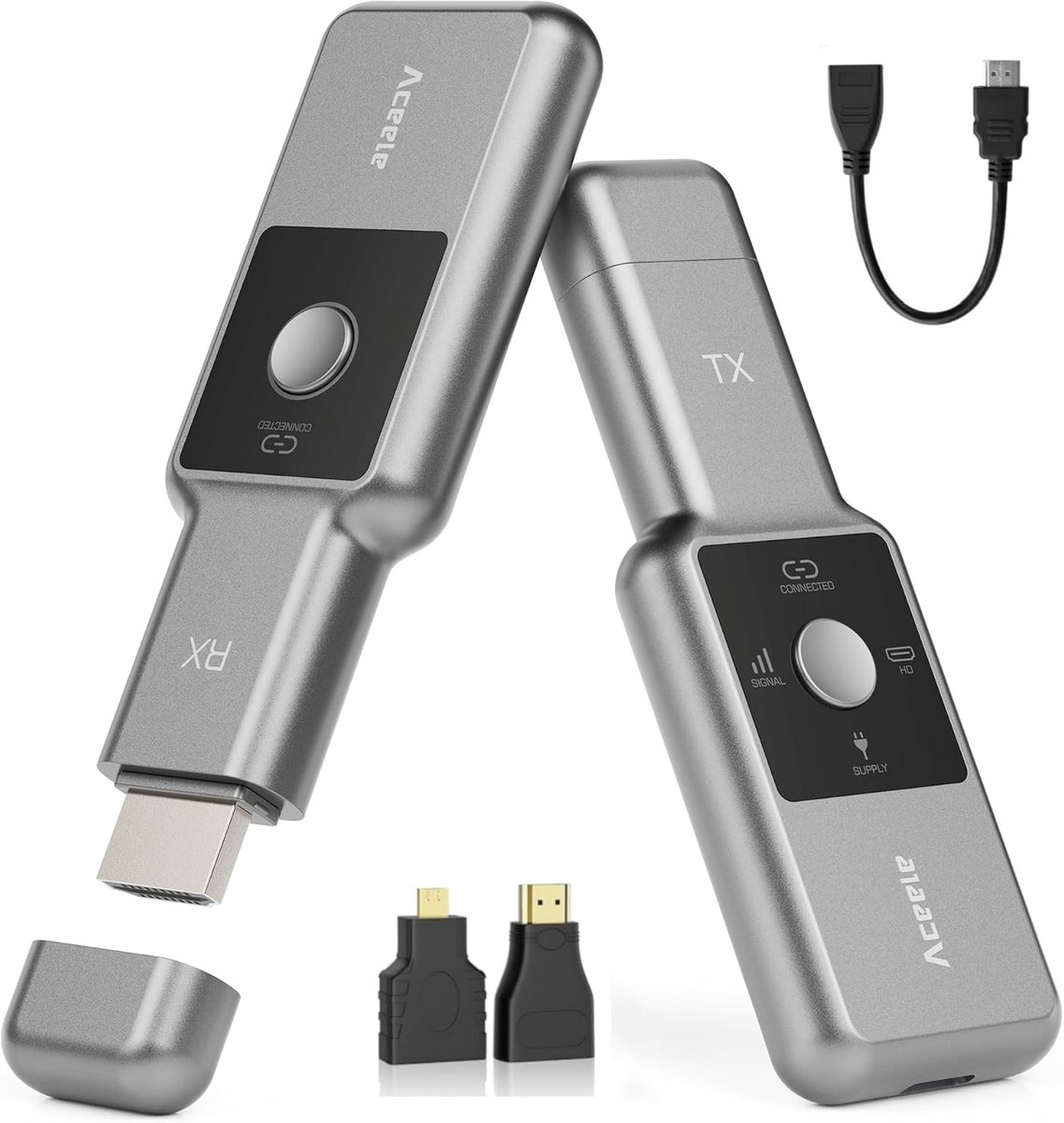 Draadloze HDMI Zender en Ontvanger Set - Full HD 1080P Extender tot 50 Meter - 2.4G/5G Plug & Play voor Laptop naar TV