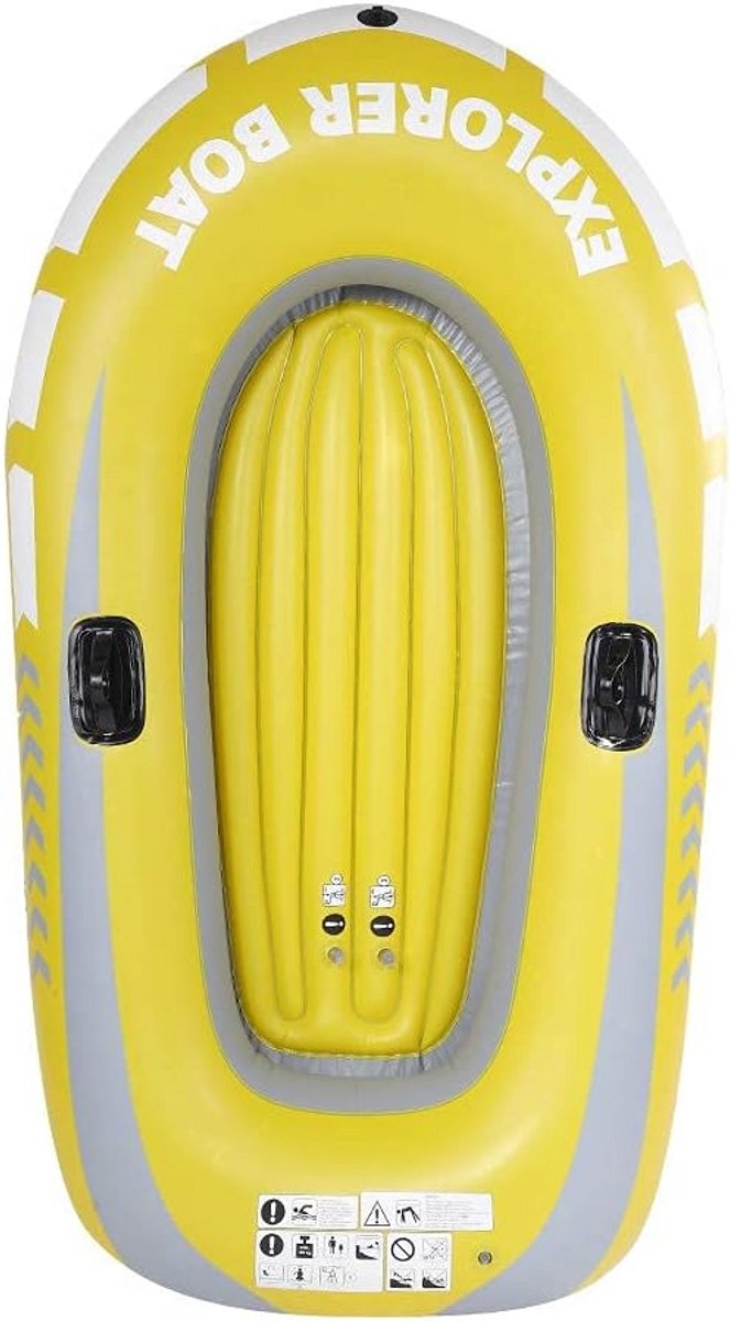 Opblaasbare Kajak Kano voor 2 Personen - Robuuste PVC Visluchtboot met Peddelhouders