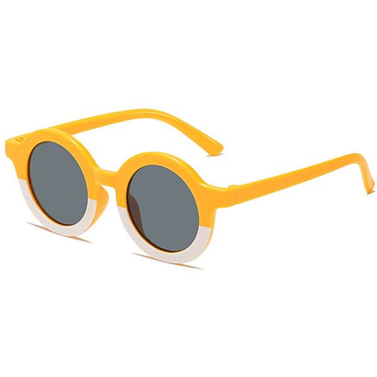 Rammelaartje kinderzonnebril UV400 rond - geel/wit one size van Merkloos — afbeelding 2