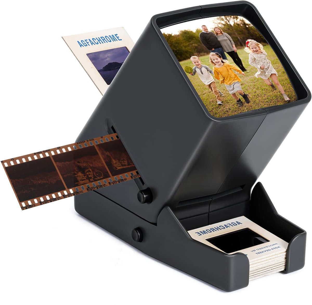 Unyqoos® Compacte LED Diaviewer voor 35 mm Dias en Negatieven met Vergroting