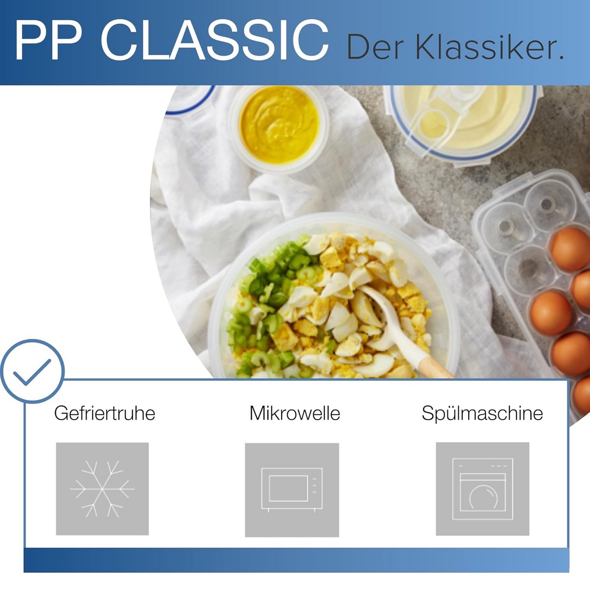 LocknLock PP Classic vershouddoos, 700 ml, 114 x 117 mm, 100% lucht- en waterdicht, slim sluitsysteem, voorraaddoos voor koelkast en vriesvak