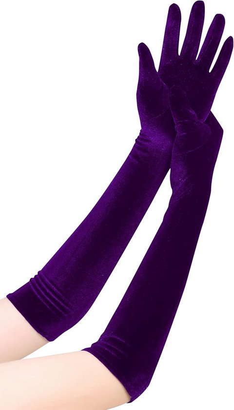 Lange Fluwelen Handschoenen Voor Dames Jaren 20 Stijl Bol 