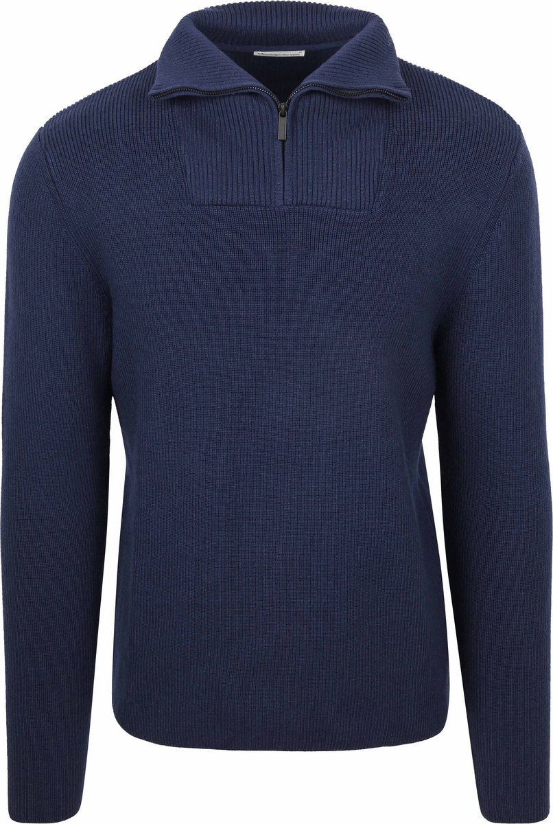 KnowledgeCotton Apparel Half Zip Pullover Merino Navy - Maat L - Heren - Pullovers