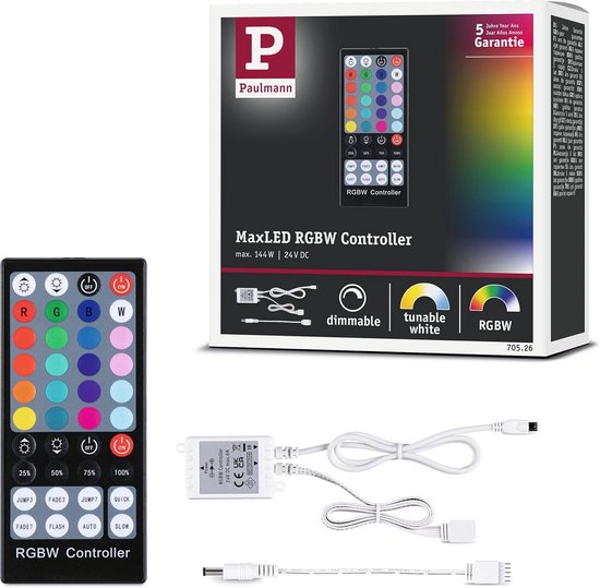 RGBW LED Controller met Infrarood Afstandsbediening 24V Dimbaar voor ...