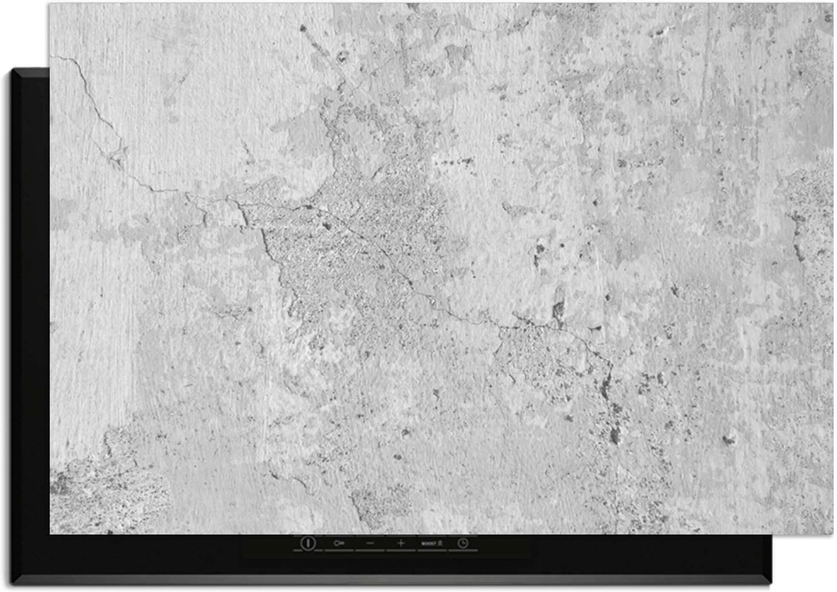 KitchenArt - Urban White - Inductie Beschermer - 90x52 cm - Kookplaat Beschermer - Luxe Afdekplaat Inductieplaat - Anti-slip & Oprolbaar - Beschermmat Inductiekookplaat